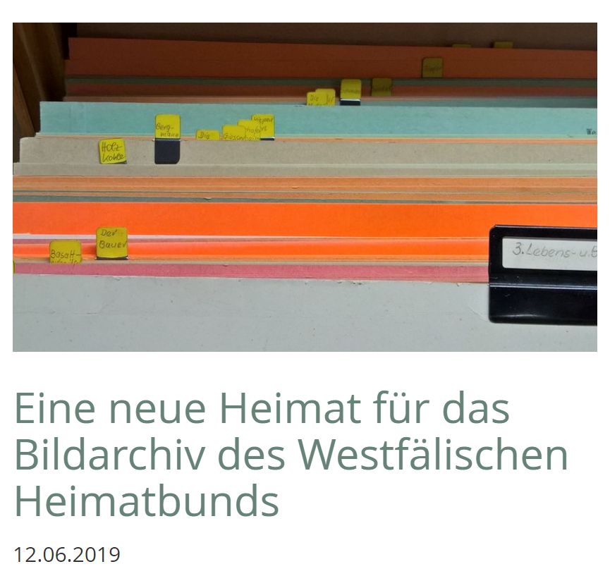 Eine neue Heimat für das Bildarchiv des Westfälischen Heimatbunds (verfasst mit Gitta Böth)